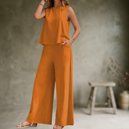 Sophisticated Sleeveless Two-Piece Set