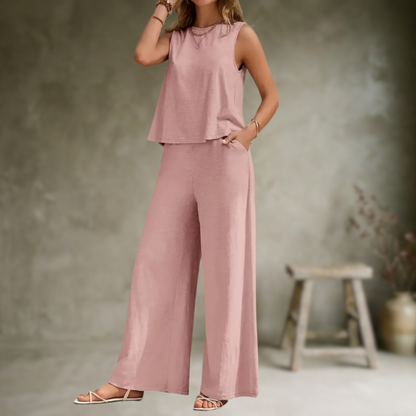 Sophisticated Sleeveless Two-Piece Set