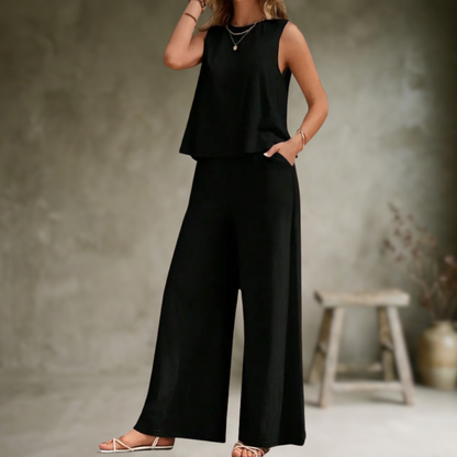 Sophisticated Sleeveless Two-Piece Set