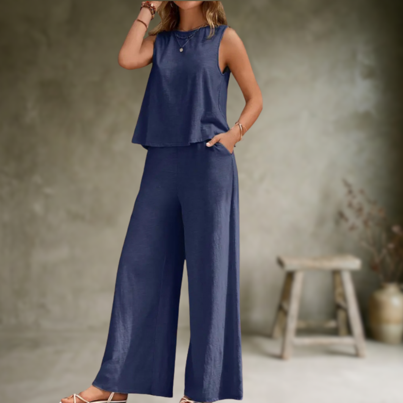 Sophisticated Sleeveless Two-Piece Set