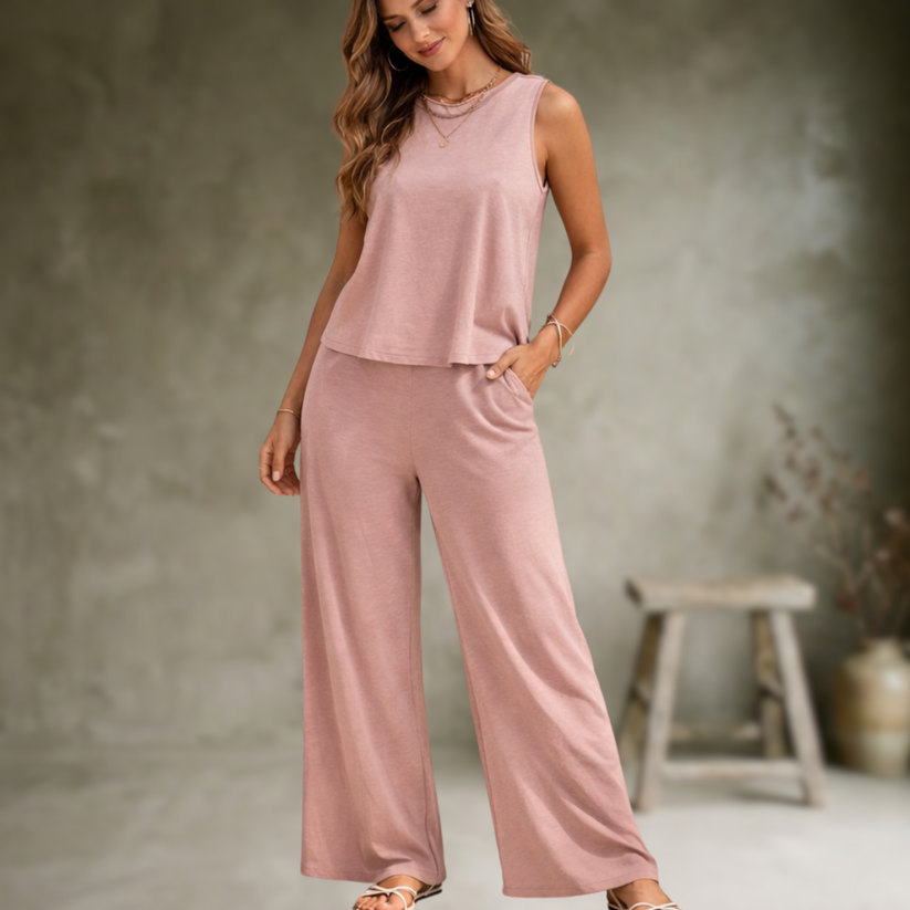 Sophisticated Sleeveless Two-Piece Set