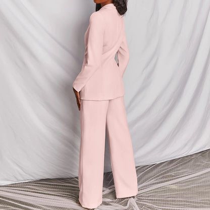 Women's Blazer and Trouser Set - Versatile White Pairing for Any Occasion