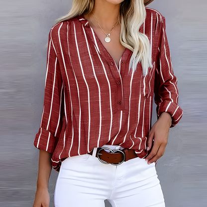Trendy striped women's blouse