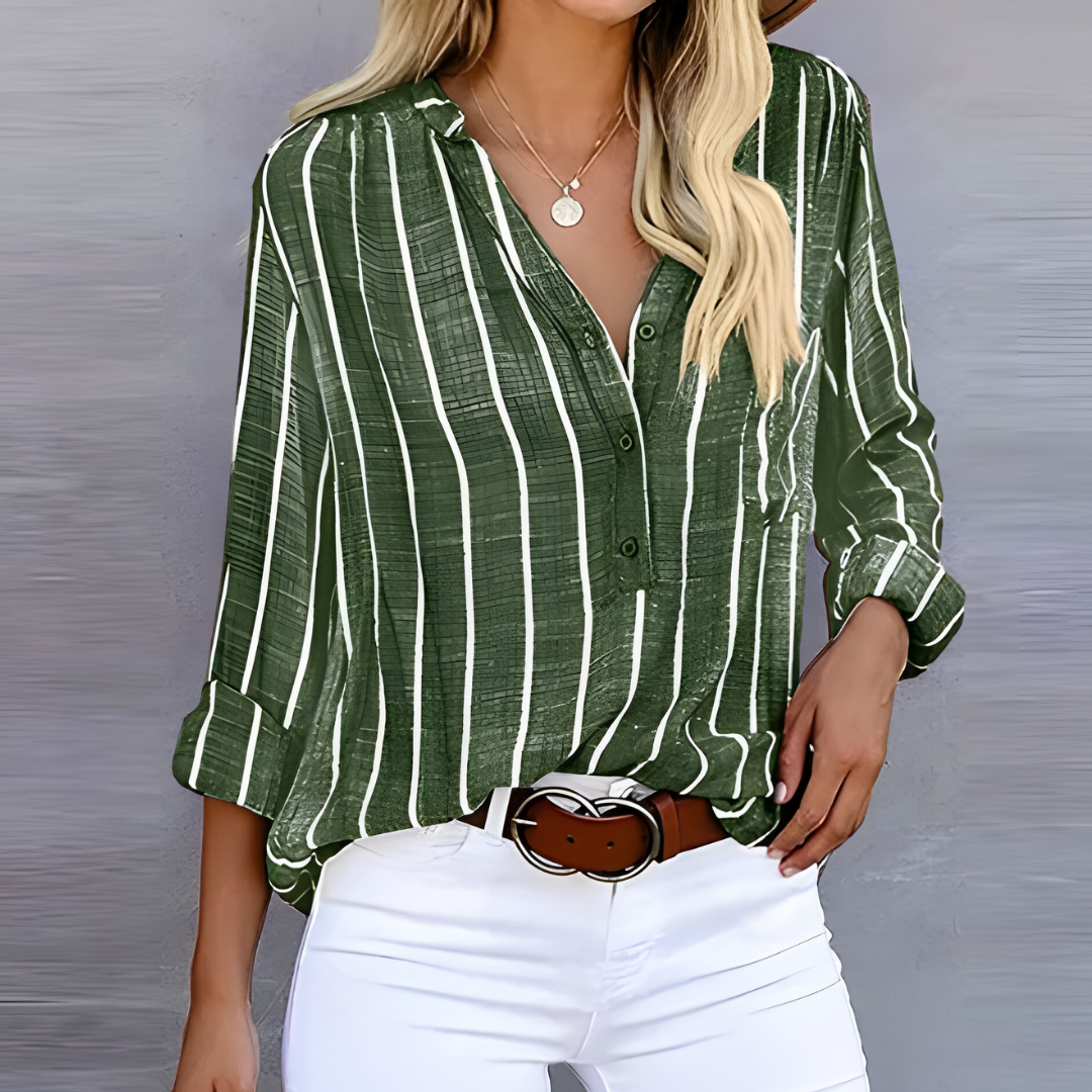 Trendy striped women's blouse