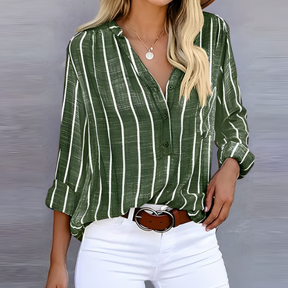 Trendy striped women's blouse