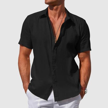 Men's Short Sleeve Linen Feel Shirt