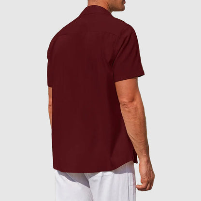 Men's Short Sleeve Linen Feel Shirt