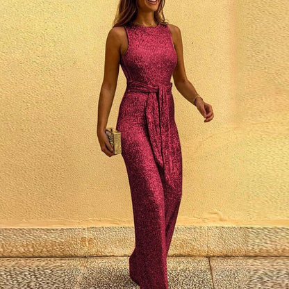 Shiny Finish Jumpsuit for Elegant Evening Statement Looks