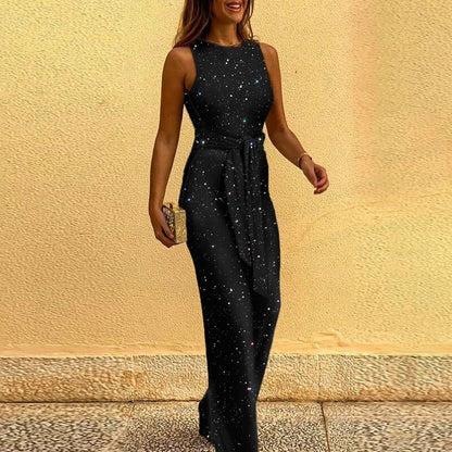 Shiny Finish Jumpsuit for Elegant Evening Statement Looks