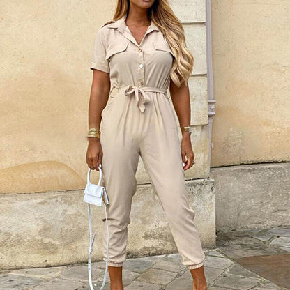 Tie-Waist Ankle-Length Jumpsuit for Chic Everyday Looks
