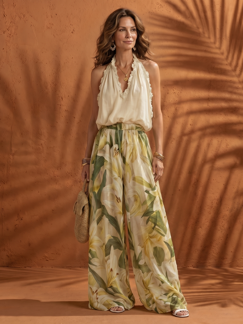 Floral Halter Two-Piece Set