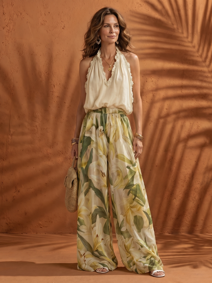 Floral Halter Two-Piece Set