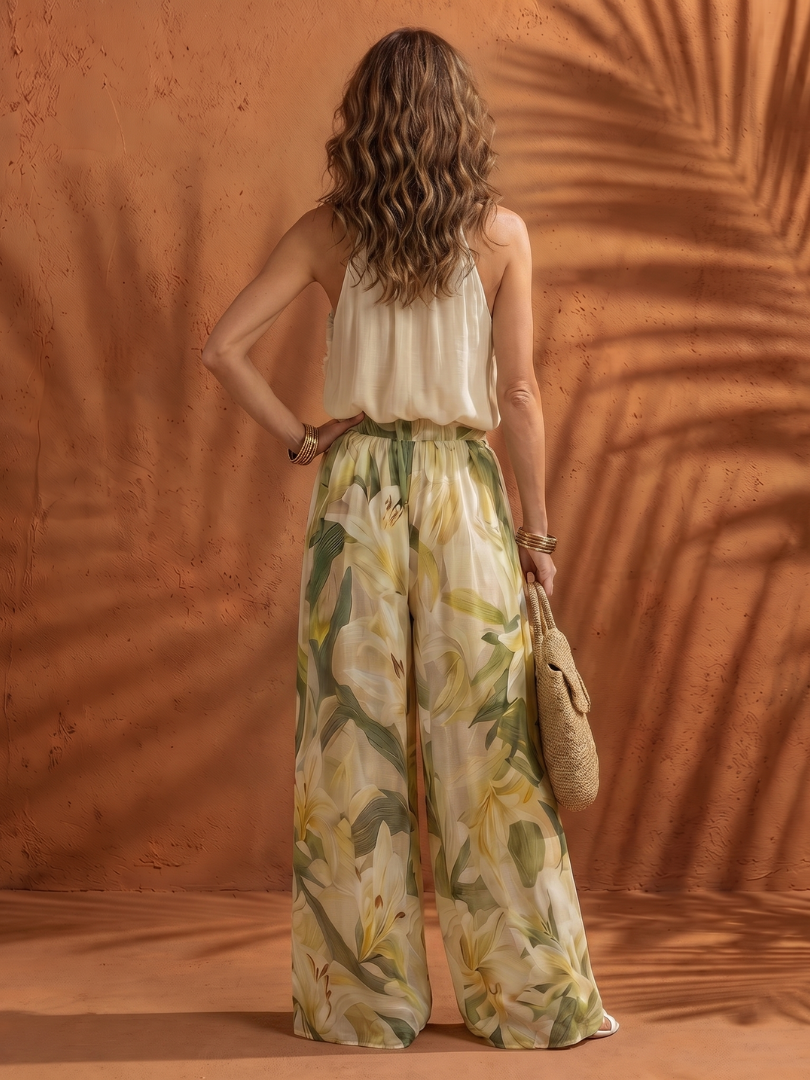 Floral Halter Two-Piece Set