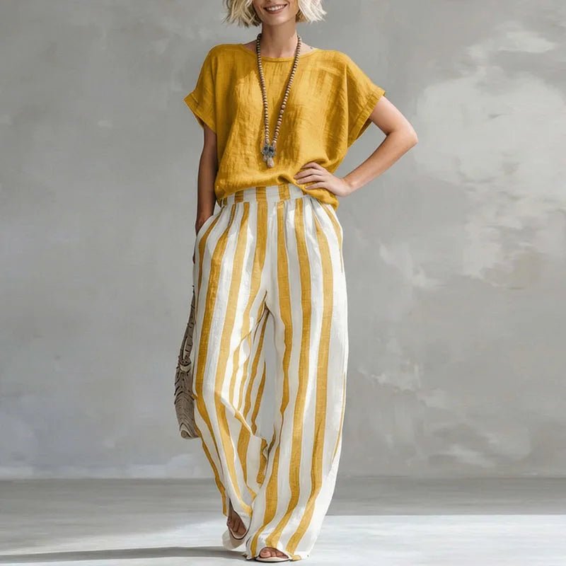 Relaxed Linen Feel Two-Piece Set