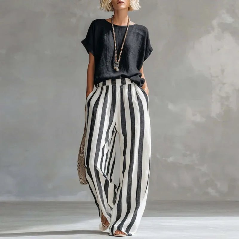 Relaxed Linen Feel Two-Piece Set