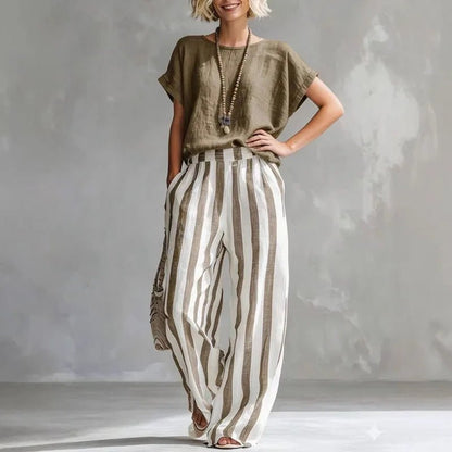 Relaxed Linen Feel Two-Piece Set