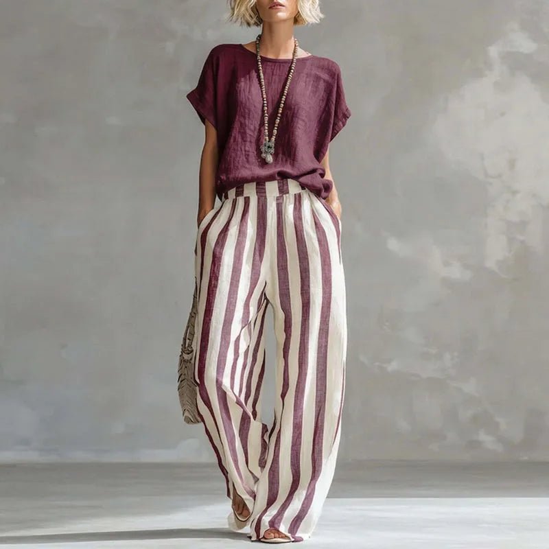 Relaxed Linen Feel Two-Piece Set