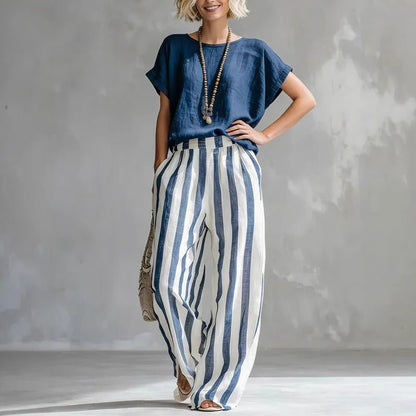 Relaxed Linen Feel Two-Piece Set