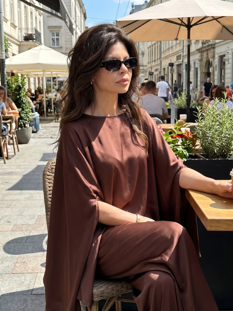 Draped Tunic & Wide-Leg Set