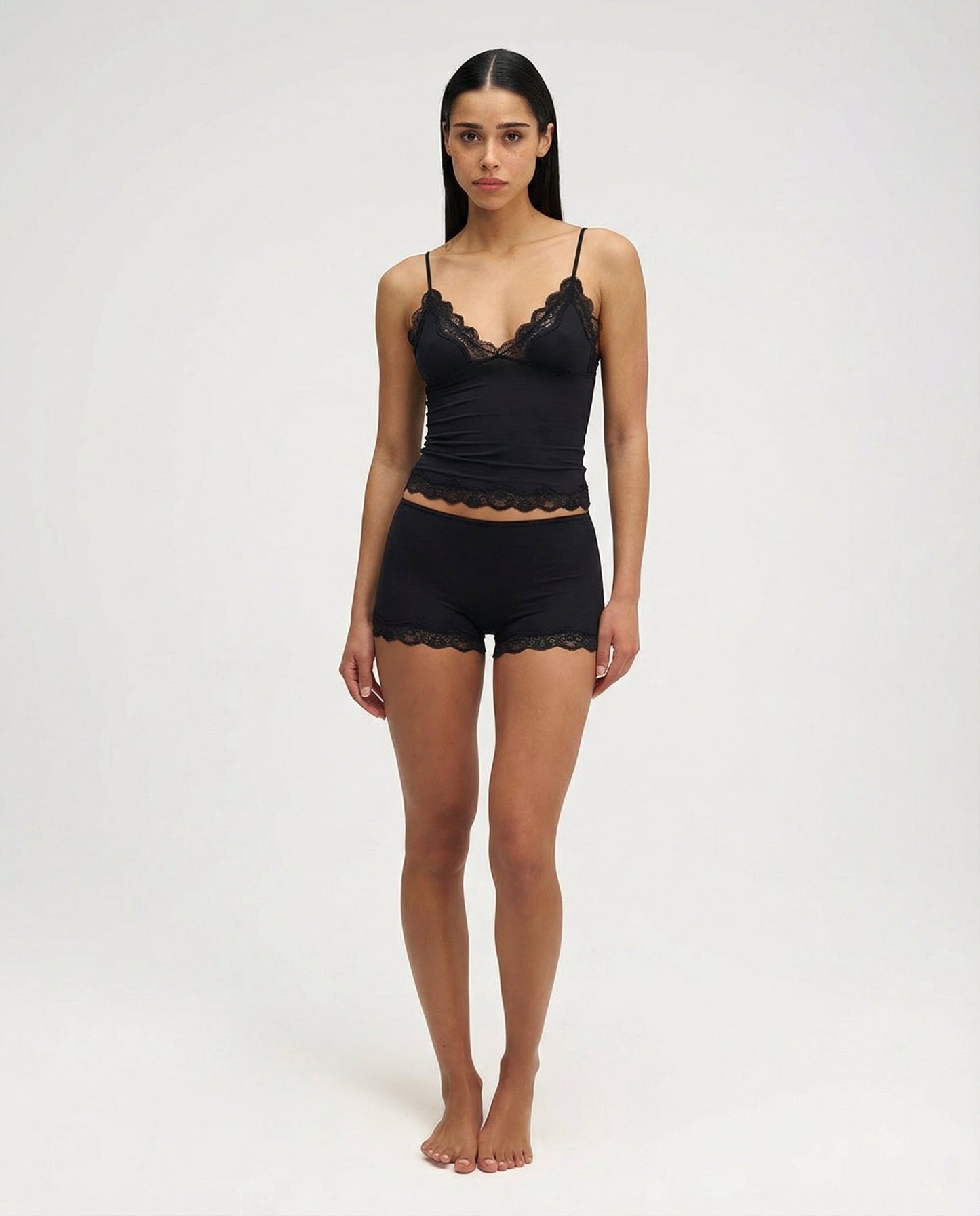 Elegant Women's Loungewear Set with Lace Trim