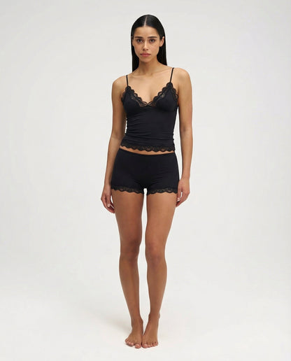 Elegant Women's Loungewear Set with Lace Trim
