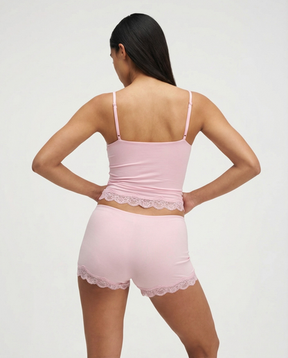 Elegant Women's Loungewear Set with Lace Trim