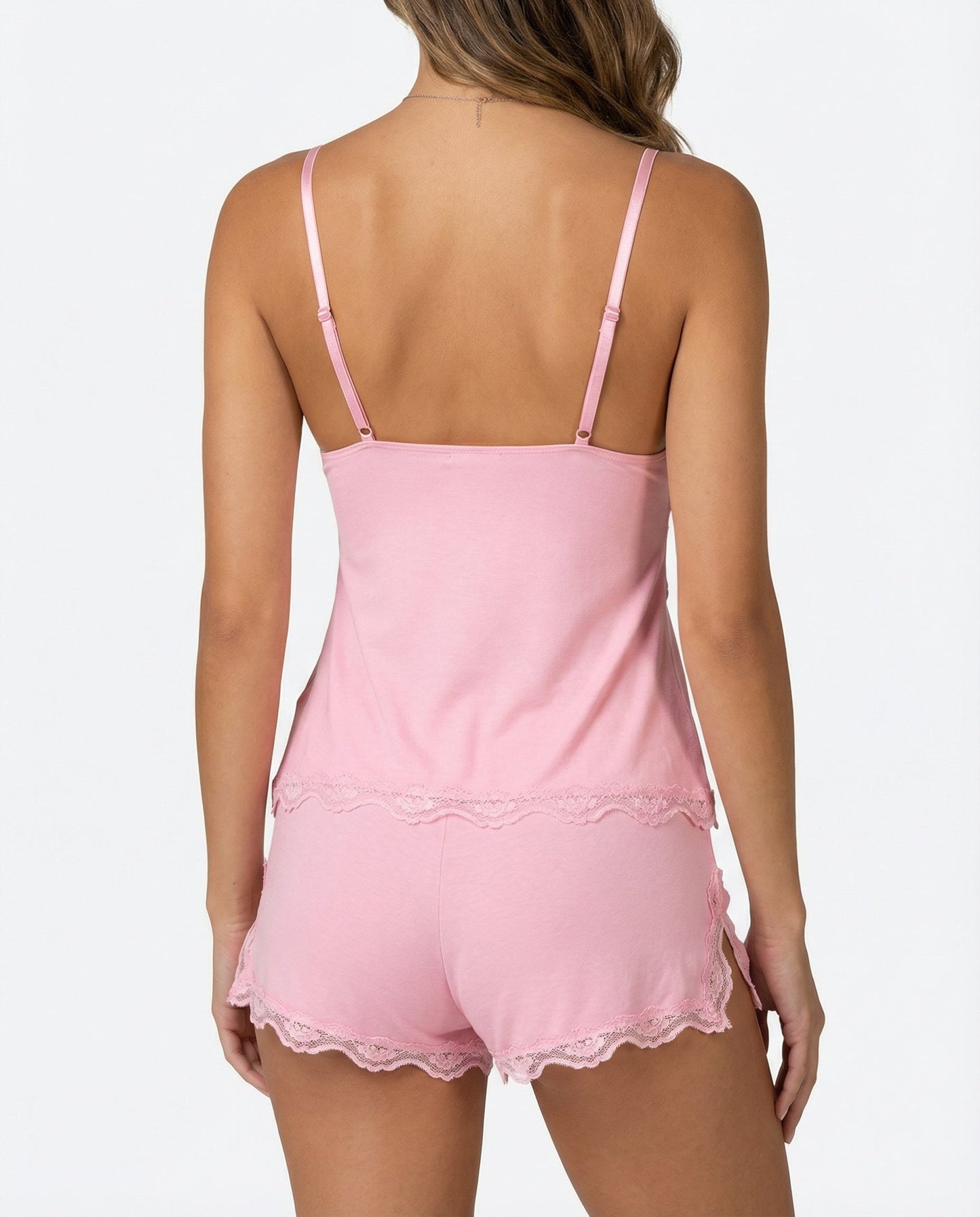Elegant Lace Trim Women's Cami Set