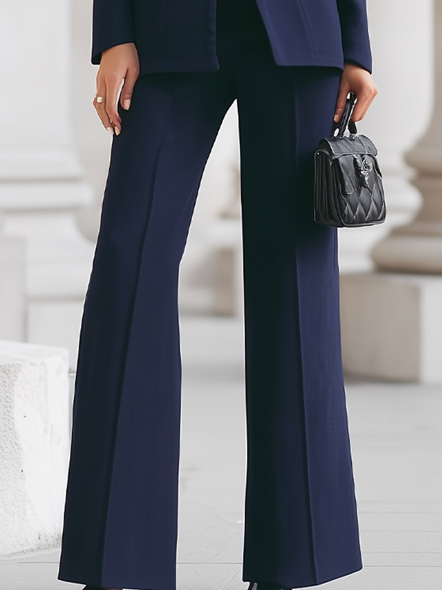 Stylish Blazer & Wide-Leg Trouser Suit Set