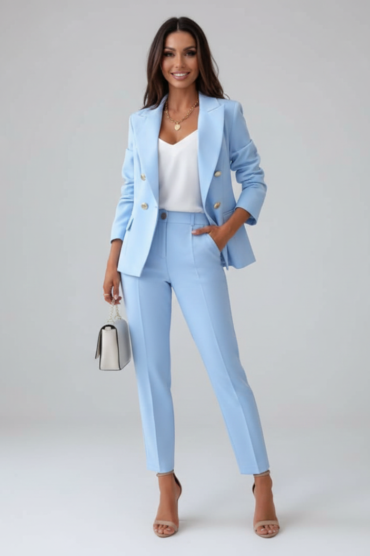 Sophisticated Double Breasted Blazer Suit