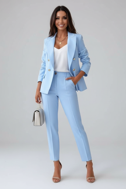 Sophisticated Double Breasted Blazer Suit