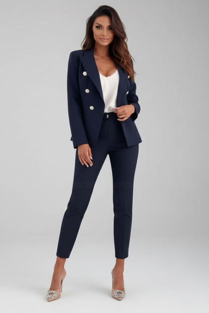 Sophisticated Double Breasted Blazer Suit
