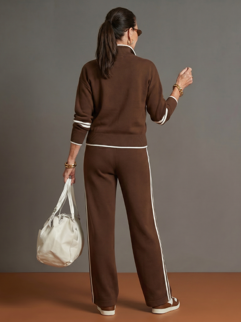 Zip-Neck Knit Lounge Set