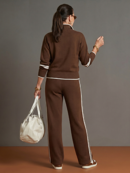 Zip-Neck Knit Lounge Set