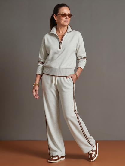 Zip-Neck Knit Lounge Set