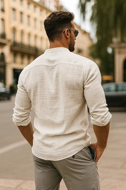Men’s Linen Feel Long Sleeve Shirt