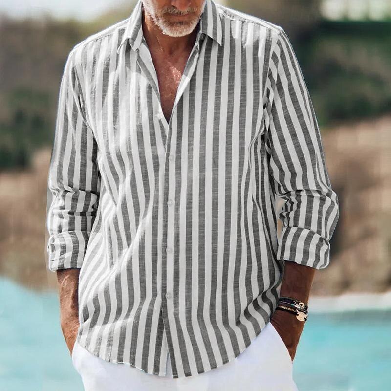 Men’s Long Sleeve Striped Shirt