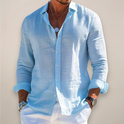 Men’s Linen Feel Long Sleeve Shirt