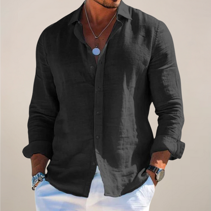 Men’s Linen Feel Long Sleeve Shirt