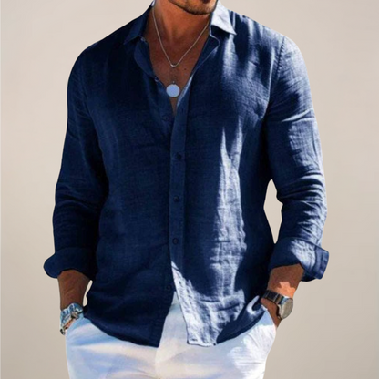 Men’s Linen Feel Long Sleeve Shirt