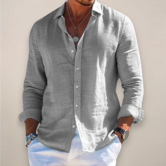 Men’s Linen Feel Long Sleeve Shirt