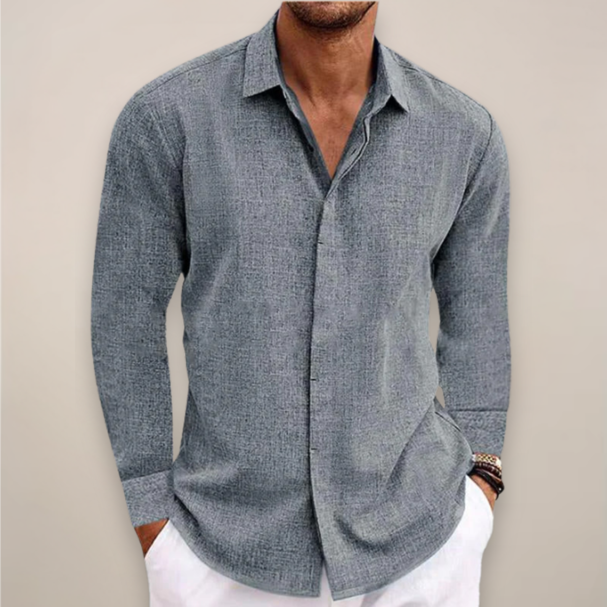 Men’s Long Sleeve Button-Up Shirt