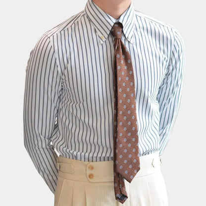 Men’s Long Sleeve Striped Dress Shirt