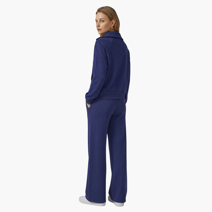 Half-Zip Wide-Leg Women’s Lounge Set