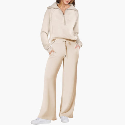 Half-Zip Wide-Leg Women’s Lounge Set