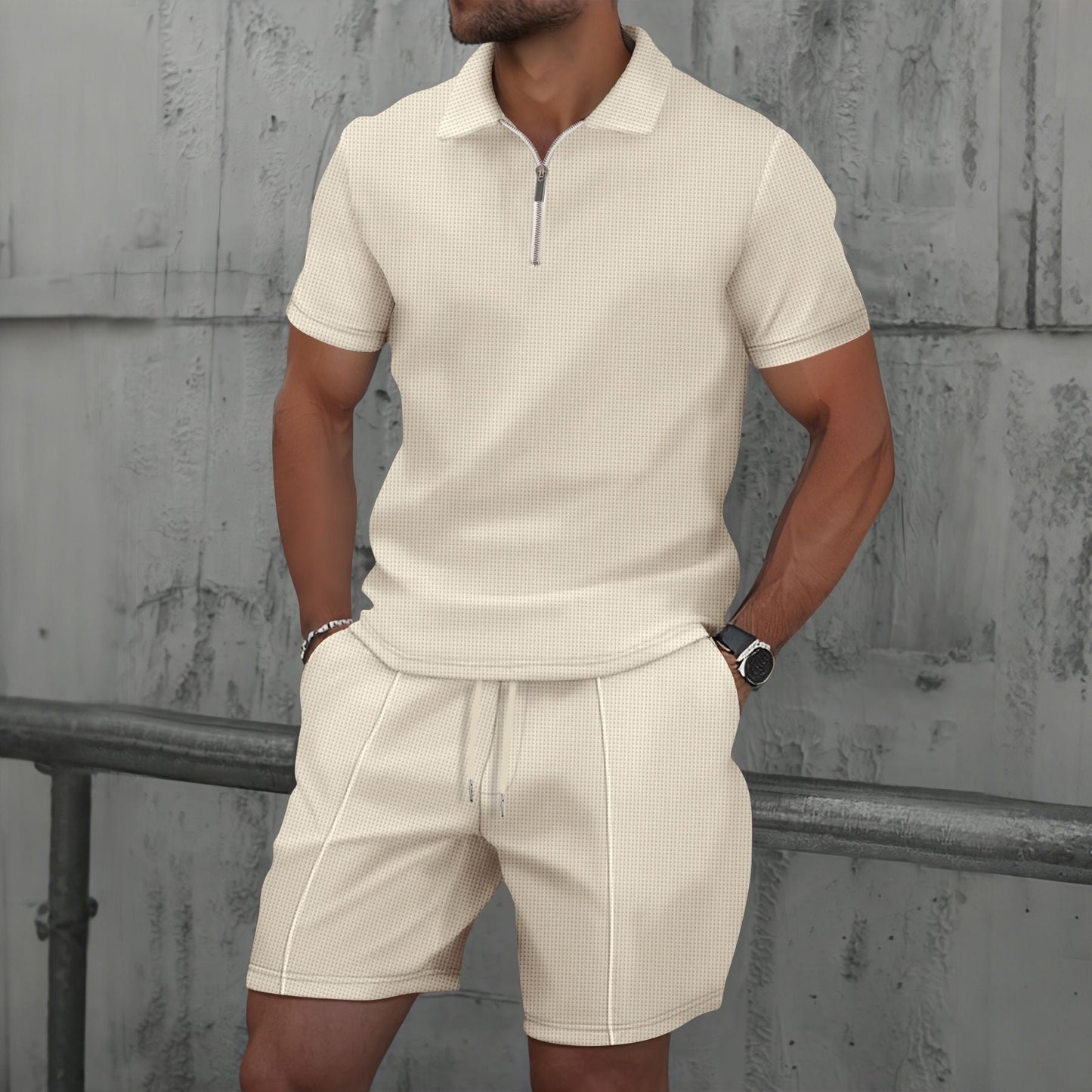 Men’s Quarter-zip Summer Polo Set