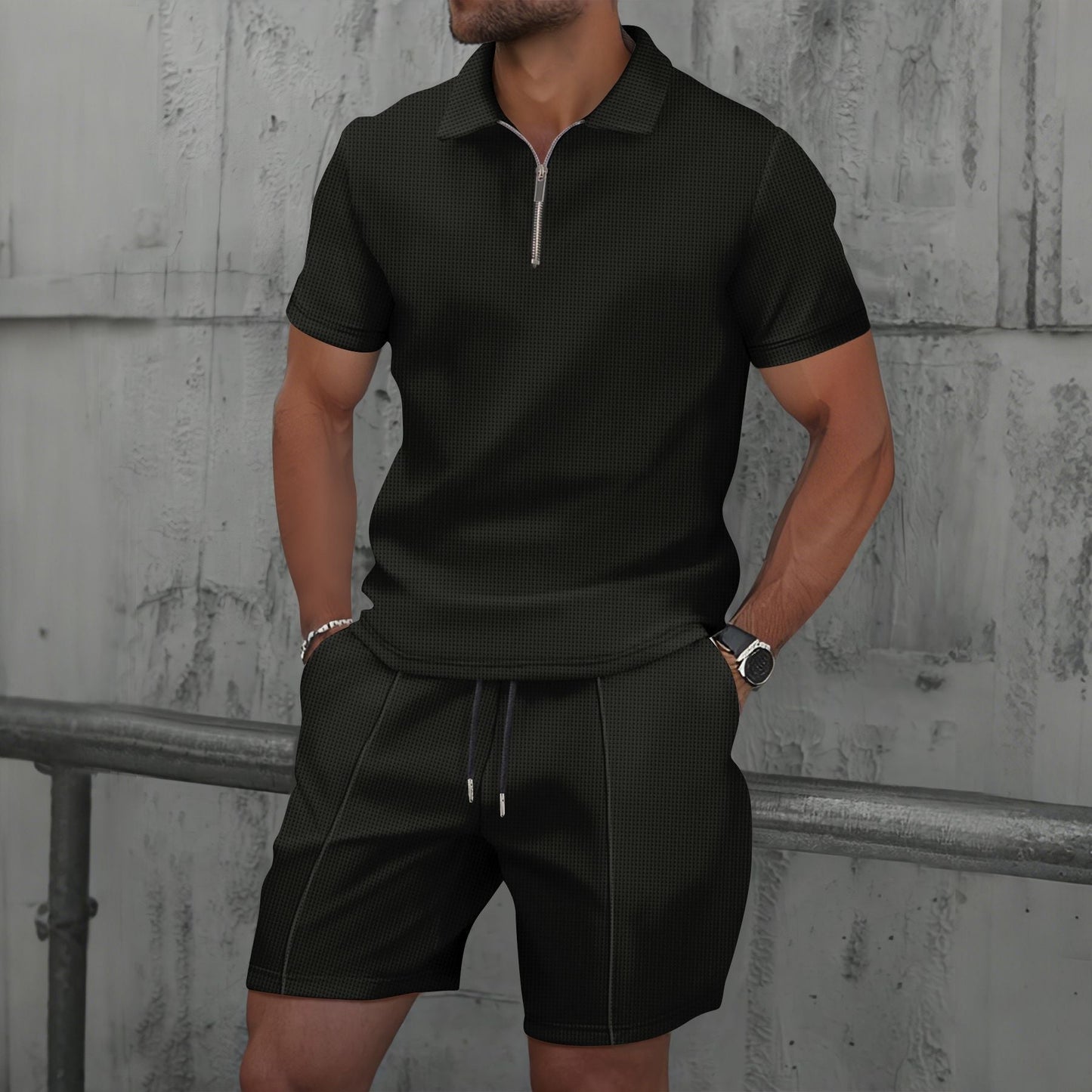 Men’s Quarter-zip Summer Polo Set