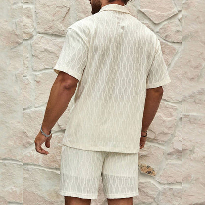 Men’s Textured Short Sleeve Shirt Set