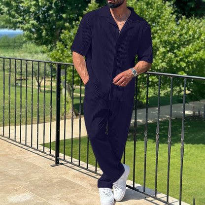 Men’s Short Sleeve Pleated Set