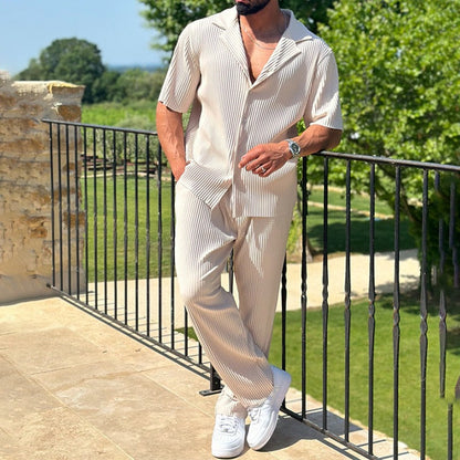 Men’s Short Sleeve Pleated Set