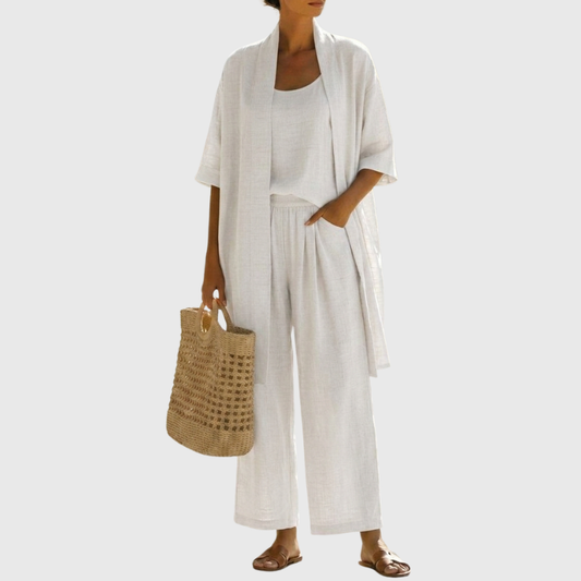 Relaxed Linen Feel Three-Piece Set